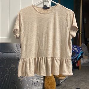 Tan and white striped shirt